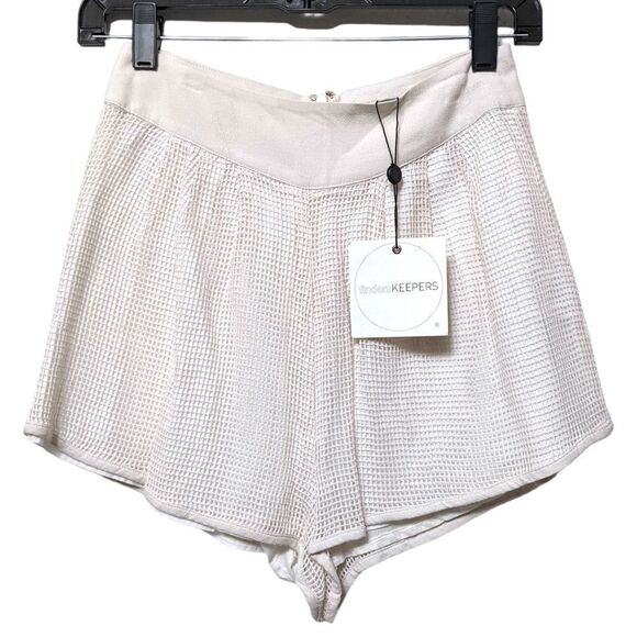 NWT FINDERS KEEPERS All She Wants High Rise Mesh Shorts Ivory 2 - Picture 1 of 7